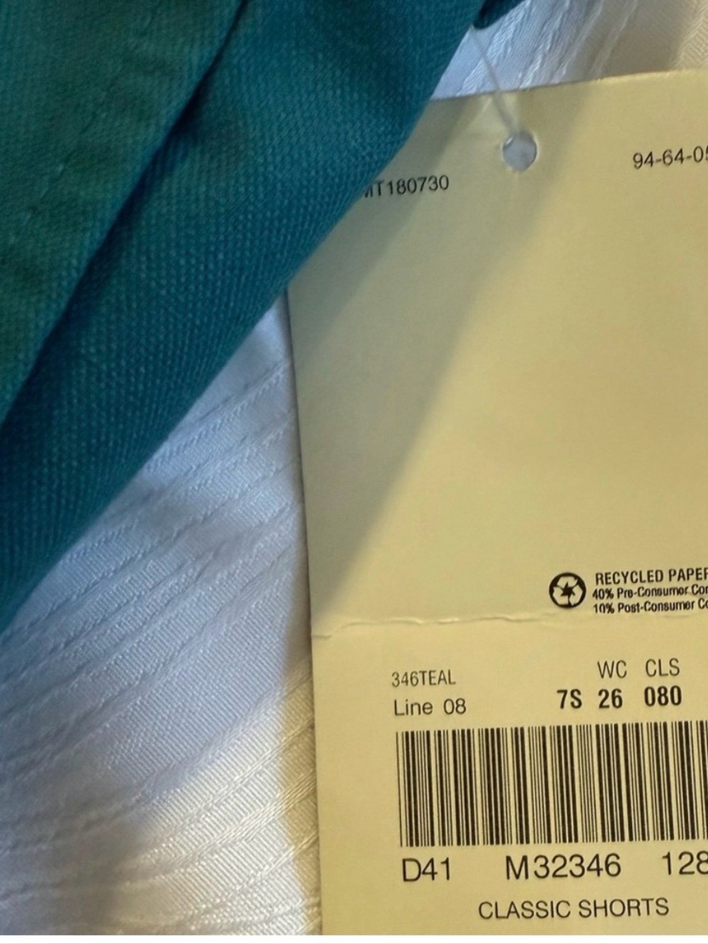 Deadstock David Taylor Teal Classic Shorts Men’s 34 Belted Vintage NOS - Picture 2 of 4